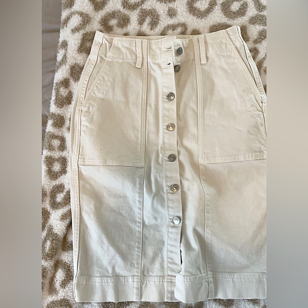 White Jean Skirt